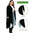 thumbnail image 4 of LELINTA Women Basic Long Sleeve Knit Open Front Plus Size Cardigan Sweaters Outerwear Asymmetrical Draped Hem Jacket, XL-5XL, Black, 4 of 7