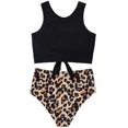 thumbnail image 3 of Conjunto de tankini con nudo para mujer, trajes de baño lindos de 2 piezas con cintura alta fruncida, 3 of 7