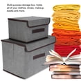 thumbnail image 4 of Clothes Storage Box Clothes Organizer Fabric 2 Pcs Set Foldable Storage Box Organizer With Cover For Clothes Books Toys Gray, 4 of 8