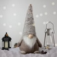 thumbnail image 2 of Northlight 23.5" LED Lighted Brown and White Knit Gnome Christmas Figure, 2 of 5