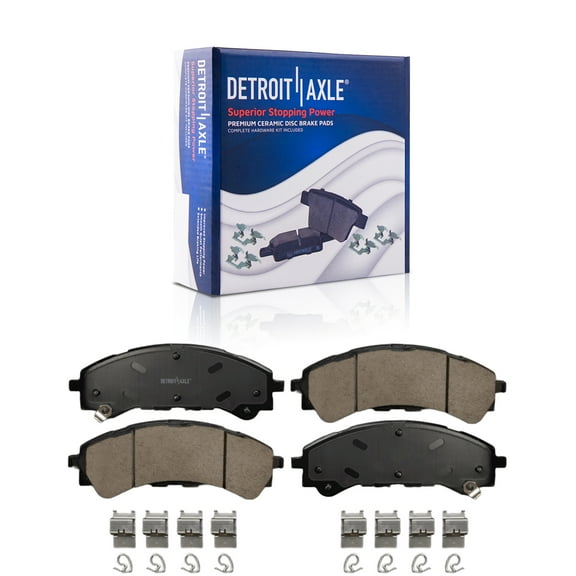 Detroit Axle - Front Brake Pads for Ford 2019-2023 Ranger Bronco, 2020 2021 2022 Ceramic Brake Pads with Hardware Set Replacement