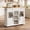 White, variant on Space-Saving Mobile Kitchen Island Cart - 41'' Rolling Storage with Drop Leaf, Drawer, Shelves & Spice Rack, Rustic White & Natural Wood, Ideal for Small Spaces, Coffee Bar or Dining Room