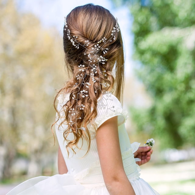 NUOLUX De Novia Plateado Con Detalladas Para Complemento En Eventos Sociales