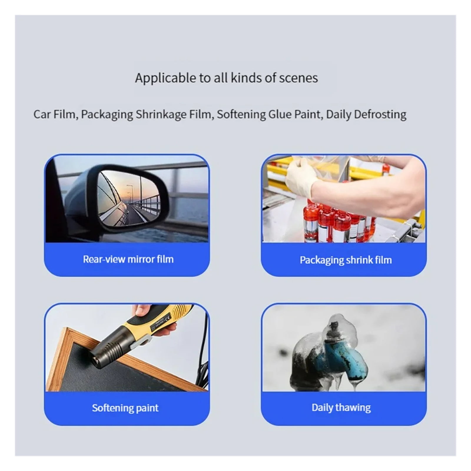350W/450W Two-Speed Mini Hot Air Gun Heating Gun Welding Heat Gun Mobile Phone Repair Car Film Tool Temperature Adjustable ,Variable Temperature