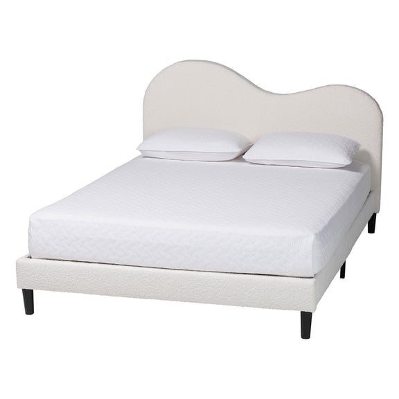 Baxton Studio Dalton Boucle Upholstered Queen Size Platform Bed