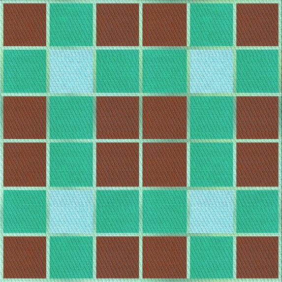 Ahgly Company Indoor Square Patterned Turquoise Green Area Rugs, 6' Square