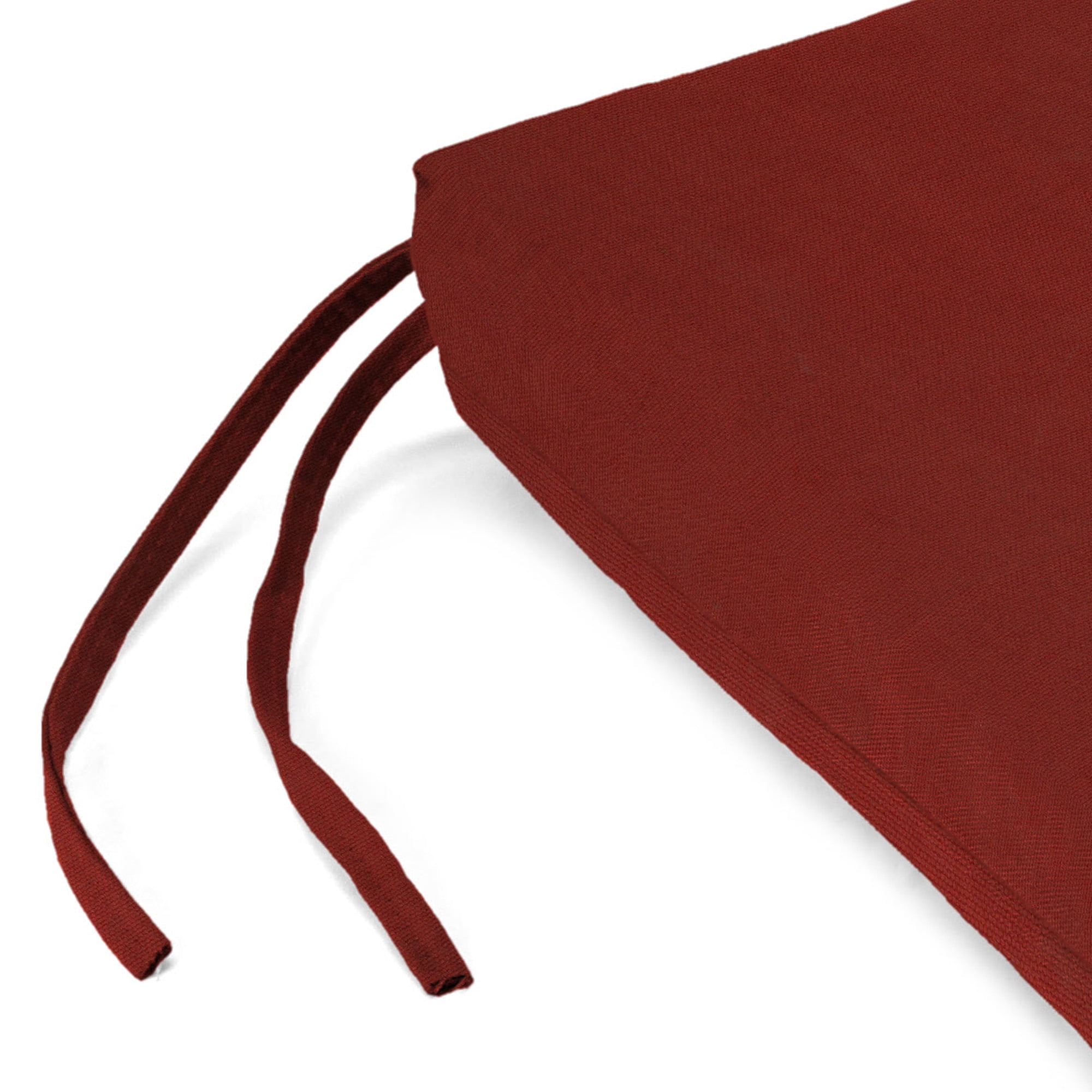 Jordan Manufacturing 17" x 19" Canvas Brick Crimson Solid Rectangular Outdoor Chair Pad Seat Cushion with Ties (2 Pack)