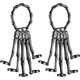 thumbnail image 1 of Pulsera de calavera de 2 piezas con anillo Pulsera de metal Pulsera de dedo de calavera Hombres Mujeres Joyería de cosplay de Halloween, Metal negro Rojo Verde, 1 of 5
