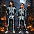 thumbnail image 4 of MIRUXO Adult Men's Skeleton Halloween Costume Unisex Skeleton Jumpsuit Pajamas Onesie Cozy One Piece Cosplay Party 2026, 4 of 5