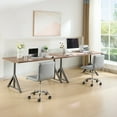 thumbnail image 5 of VECELO Armless Office Desk Chair, Height Adjustable PU Leather Swivel Task Chairs, Light Gray, 5 of 12