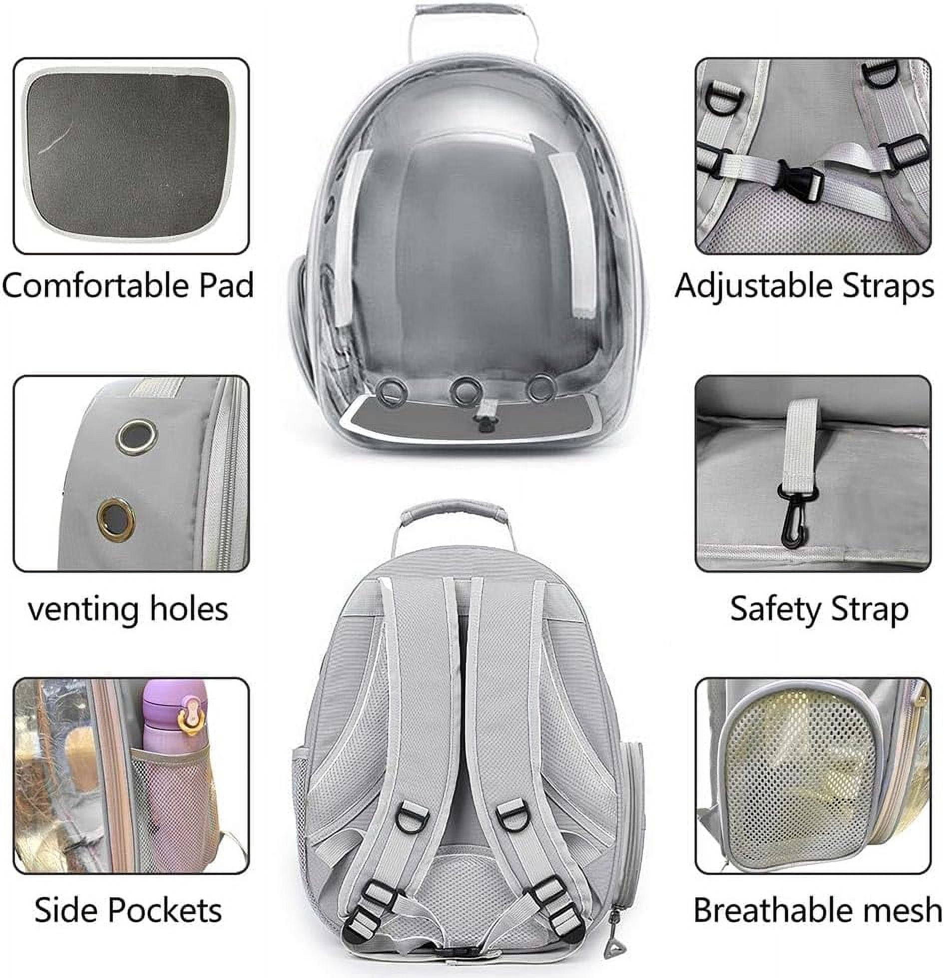 Cat Carrier Backpack, Pet Carrier Backpack for Small Medium Cat Puppy Dog Carrier Backpack Bag Space Capsule, Cat Travel Backpack for Outdoors Travel Hiking Walking Camping (Gray)
