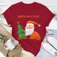 thumbnail image 1 of PVCS T-shirt Décontracté à Manches Courtes et Col Rond pour Femmes avec Imprimé Arbre de Noël, 1 of 1