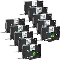 GREENCYCLE 10PK Compatible for Brother P-touch Black on White 9mm TZ TZe TZe-S221 TZ-S221 TZe-221 TZ-221 Extra Strength Laminated Label Tape