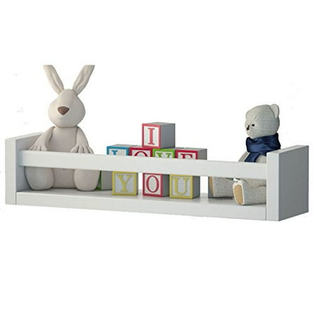 Wall35 Nursery Wall Mount Floating Shelf Bookshelf Wood White Wall35 Nursery Wall Mount Floating Shelf Bookshelf Wood White