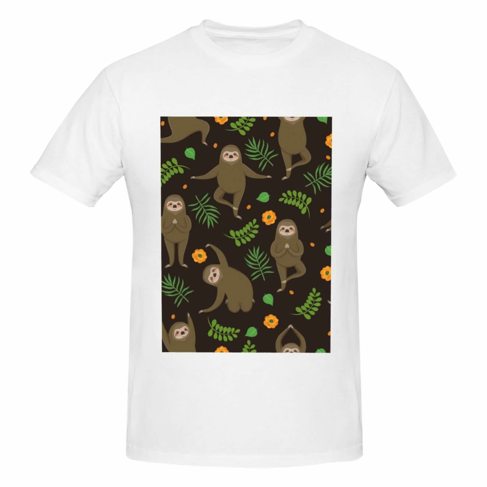thumbnail image 4 of Bingfone Sloth Doing Yoga Men'S Loose Fit Short-Sleeve Pocket T-Shirt, 4 of 7