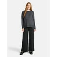 thumbnail image 2 of Time and Tru Women's Knit Wide Leg Pants, Sizes XS-XXXL, 2 of 5
