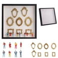 thumbnail image 1 of DIY Mini Museum Silhouette Box, No Lights, Creative Memory Display Kit with 8 Gold Frames & Figurines, Home Decor Gift, 1 of 8