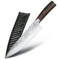 thumbnail image 1 of Myvit 8-inch Chef Knife with Three Rivets, Silver, Handle Hammered High Carbon Steel Blade Kitchen Knife for Cutting Cooking Meat,Fish and Vegetables, 1 of 7