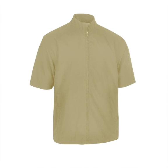 Monterey Club Men's Microfiber Fine Knit Full Zip Wing collar water repellent shell Full Lining Short Sleeve Sport Windbreaker #3792