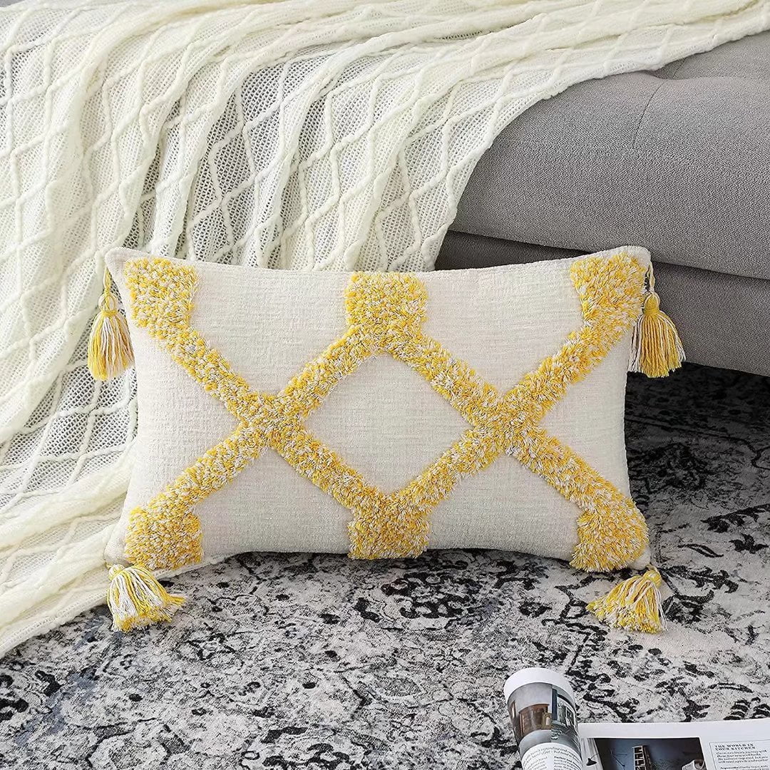 Decorative Square Throw Pillow Covers 18x18 Inch set of 2, Supersoft  Chenille Farmhouse Pillowcase for Living Room Bedroom Sofa Couch Cushion  Cover