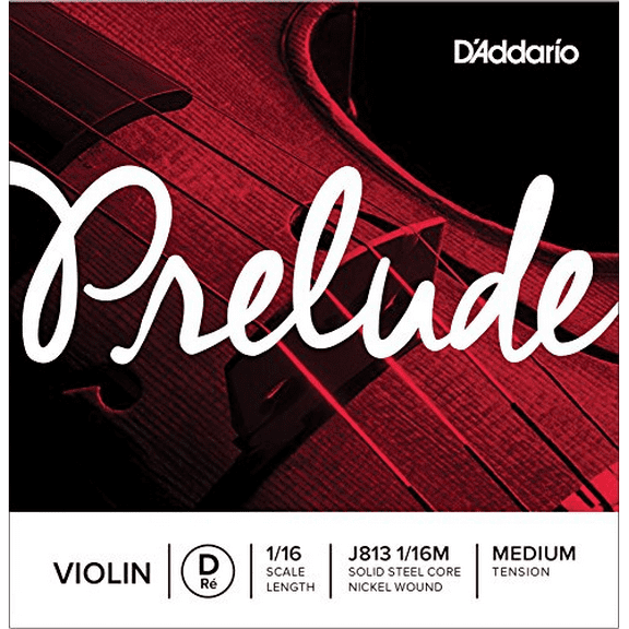D'Addario Prelude Violin Single D String, 1/16 Scale, Medium Tension