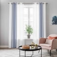 thumbnail image 5 of Abstract Geometric Blue Stripe Kitchen Curtains 84 Inch Length, White Backdrop Grommet Top Bedroom Living Room Curtains, Light Filtering Cafe Curtain Drapes 2 Panels Set 84''x84'', 5 of 9