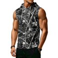 thumbnail image 3 of Men’s Sleeveless Hoodie Vest with Drawstring Hood and Front Pocket Casual Loose Fit Camouflage Print Athletic Top for Outdoor Activities, 3 of 7