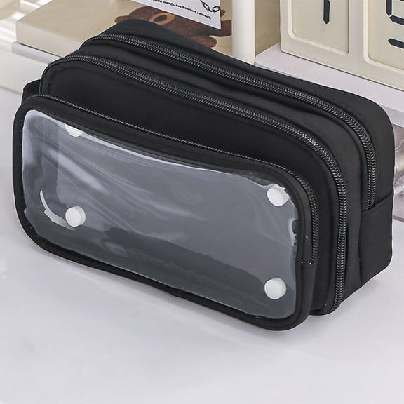 Up to 65% off Pencil Case Organizer, High Capacity Pen Pouch Pen Pouch Case Organiser With Zip for Office Presentation Sturdy Multi-Purpose Pen Pouch, Back to College(Black)
