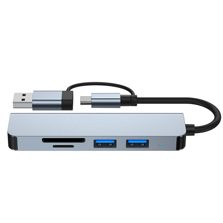 5 Ports USB3.0 & USB C Hub USB3.0 & USB C to USB 3.0 USB 2.0 USB3.0 & USB C to USB Adapter USB Docking Station for Mouse PC Keyboard Laptop, Size