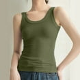 thumbnail image 2 of JGGSPWM Women's Tank Tops Scoop Neck Ribbed Sleeveless Casual Basic Knit Cami Tee Shirts Army Green S, 2 of 7