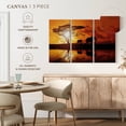 thumbnail image 4 of Elephant Stock Elephant Silhouettes At Sunset Wall Art - Horizontal Multi Panel Canvas - Living Room Wall Decor - Animal Multi Panel - Orange And Brown Decor - 23" x 14", 4 of 4