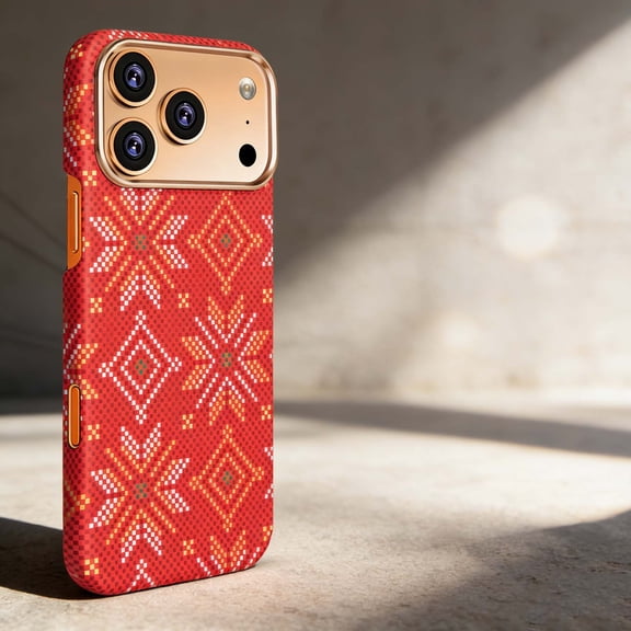 For iPhone 13 Magnetic Phone Case,Iridescent Diamond Grid Pattern Back Design,Compatible With Mag-Safe,Hybrid Shockproof Protection,Non-Slip Anti-Scratch Ultra Slim Phone Case,Red