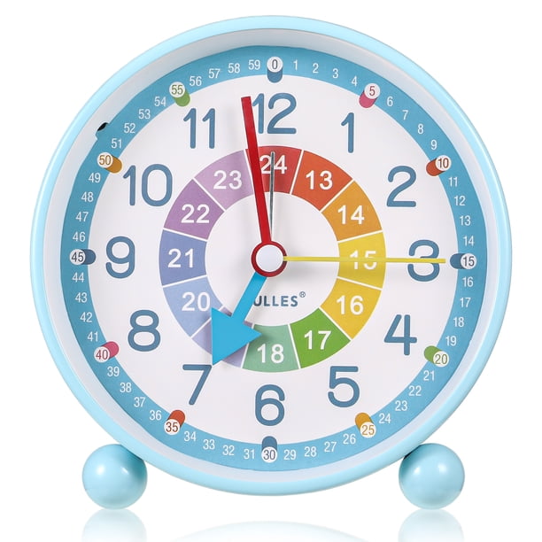 Toystoory Reloj de aprendizaje para niños, tictac silencioso, Color vibrante, artesanía exquisita, despertador a prueba de arañazos Decoración del hogar F271B-4 pulgadas