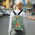 thumbnail image 7 of FORMRS Mini Backpack Purse for Women Quilted Travel Daypack Casual Shoulder Bag, Christmas Gingerbread, 7 of 7