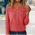 thumbnail image 1 of Winter Plus Size Fall Sweaters for Women Women's V Neck Cut Sweater With Buttons Soft Wool Knit Pullover Slim Fit Base Layer For Daily Wear, 1 of 4