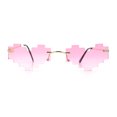 thumbnail image 5 of Retro Dazed Cute Nifty Pixel Heart Rimless Sunglasses Gold - Pink, 5 of 8