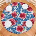thumbnail image 2 of Round Fitted Tablecloth with Elastic Edges Fits 36"-44" Round Tables Pioneer Colorful Floral Waterproof Table Cover Washable Indoor and Outdoor for Party Kitchen Dinner Banquet Patio Picnic, 2 of 7