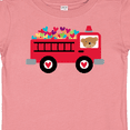 thumbnail image 4 of Inktastic Valentine Fire Truck Heart Bear Boys or Girls Baby T-Shirt, 4 of 5