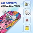 thumbnail image 3 of 31"x8" Pink Leopard Complete Skateboards for Beginners, Double Kick 7 Ply Maple Deck colorful vibrant design jungle Skateboard with Wheels, Gifts for Kids Teens, 3 of 8