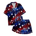 thumbnail image 4 of Kids' 4th Of July Printed Satin Pajama Set Short Sleeve, 4 of 4