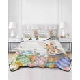 thumbnail image 2 of Full Size Quilt Bedding Set, Easter Bunny Reversible Summer Quilt 3 Pieces, Colorful Easter Eggs Eucalyptus Grey Wooden Lightweight Bedspreads Coverlets with 2 Pillow Shams for All Seasons, 2 of 5