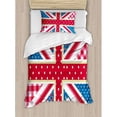 thumbnail image 3 of Shabby Chic Duvet Cover Set Queen Size, Cute British Flag in Floral Style Retro Polka Dots Country Culture Inspired, Decorative 3 Piece Bedding Set with 2 Pillow Shams, Multicolor, by Ambesonne, 3 of 3