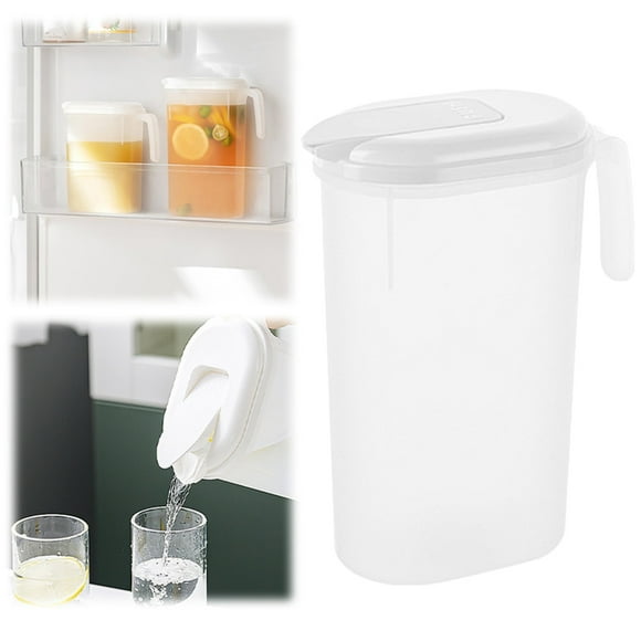 Begine|Storage Containers, Drink Dispenser for Fridge Beverage Liquid Drink Container for Party 1 Gallon Cold Water Pitcher Lemonade Stand Juice Jug with Spigot (White), Clear, Cold Brew Pot X1