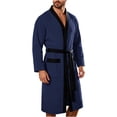 thumbnail image 5 of successthop Bathrobes for Men Long Sleeves Bathrobe Knee Homewear Belted Sleepwear Jacquard After Bath Fall Loungewear, 5 of 8