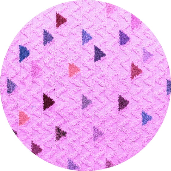 Ahgly Company Indoor Round Solid Purple Modern Area Rugs, 5' Round