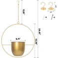 thumbnail image 2 of 2PCS Boho Gold Metal Hanging Planters, Modern Wall Ceiling Planters, Minimalist Flower Pot with Hook and Chain for Indoor Outdoor Home Decor (Plants Not Included), 2 of 6