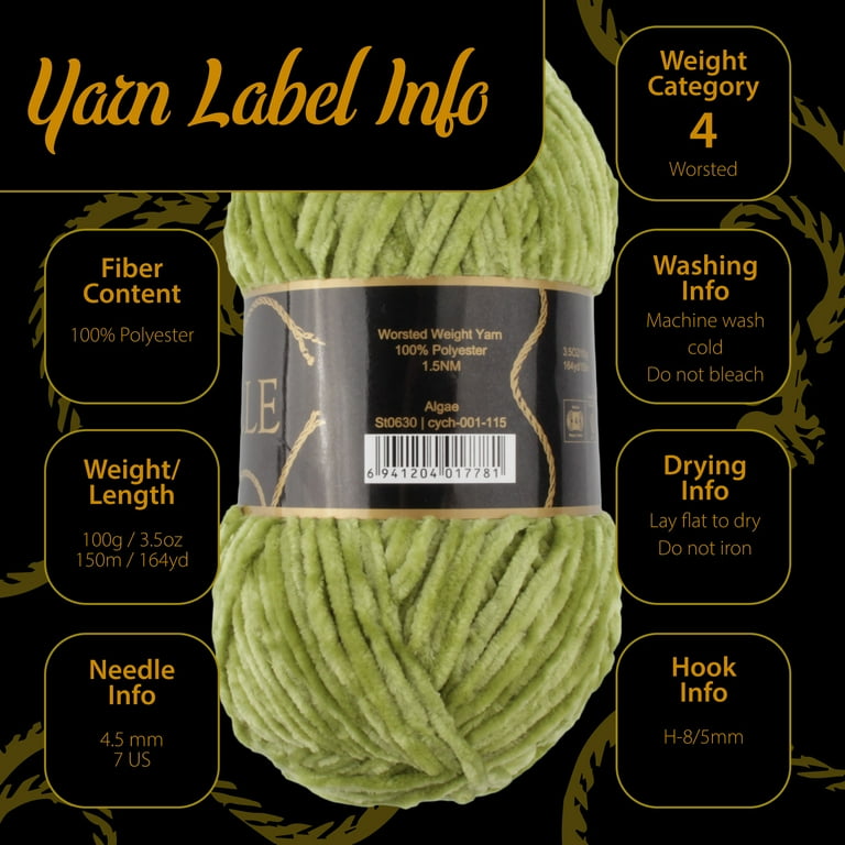 JubileeYarn Chenille Yarn Worsted Weight 100g/Skein Opal