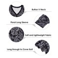 thumbnail image 2 of TIYOMI Plus Size Tops For Women Long Sleeve Floral Blouses Button Down V Neck Shirts Cashew Flowers Black Knitted Tee Loose Fit Tunics Fall Winter Casual Pullover XL 14W 16W, 2 of 3