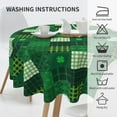 thumbnail image 4 of St. Patricks Day Tablecloth Round 60Inch Spring Clover Shamrock Print Table Cloth Cover with Green Black Buffalo Checkered Plaids Reusable Heat Resistance for Kitchen Dining Holiday Decor, 4 of 6