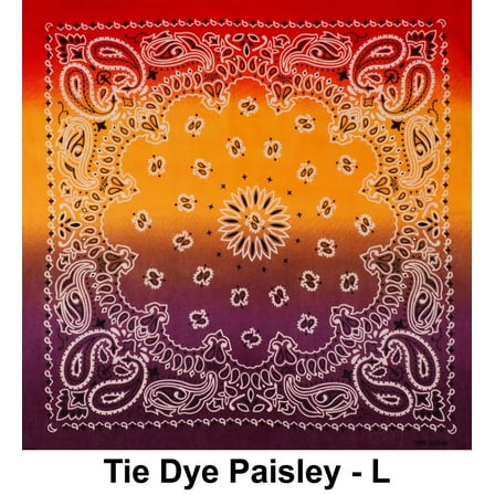 Tie Dye Style L Print Design Cotton Bandana (22 inches x 22 inches)